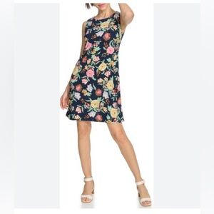 Tommy Hilfiger SZ 10 black multicolored floral  sleeveless Dress